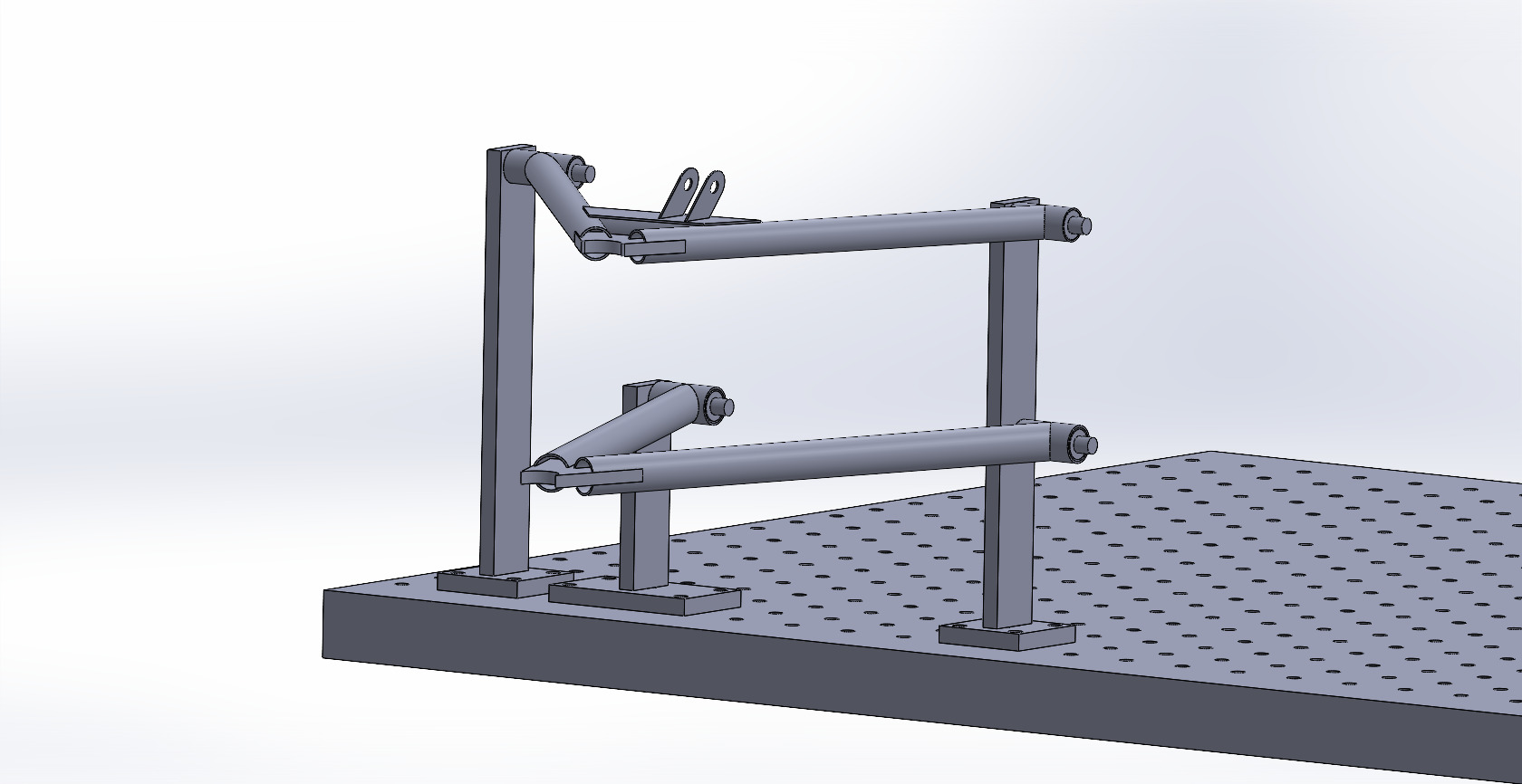 3D model of suspension jig with control arms