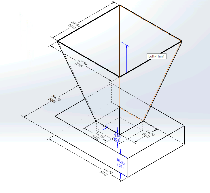 3D CAD model of solar oven