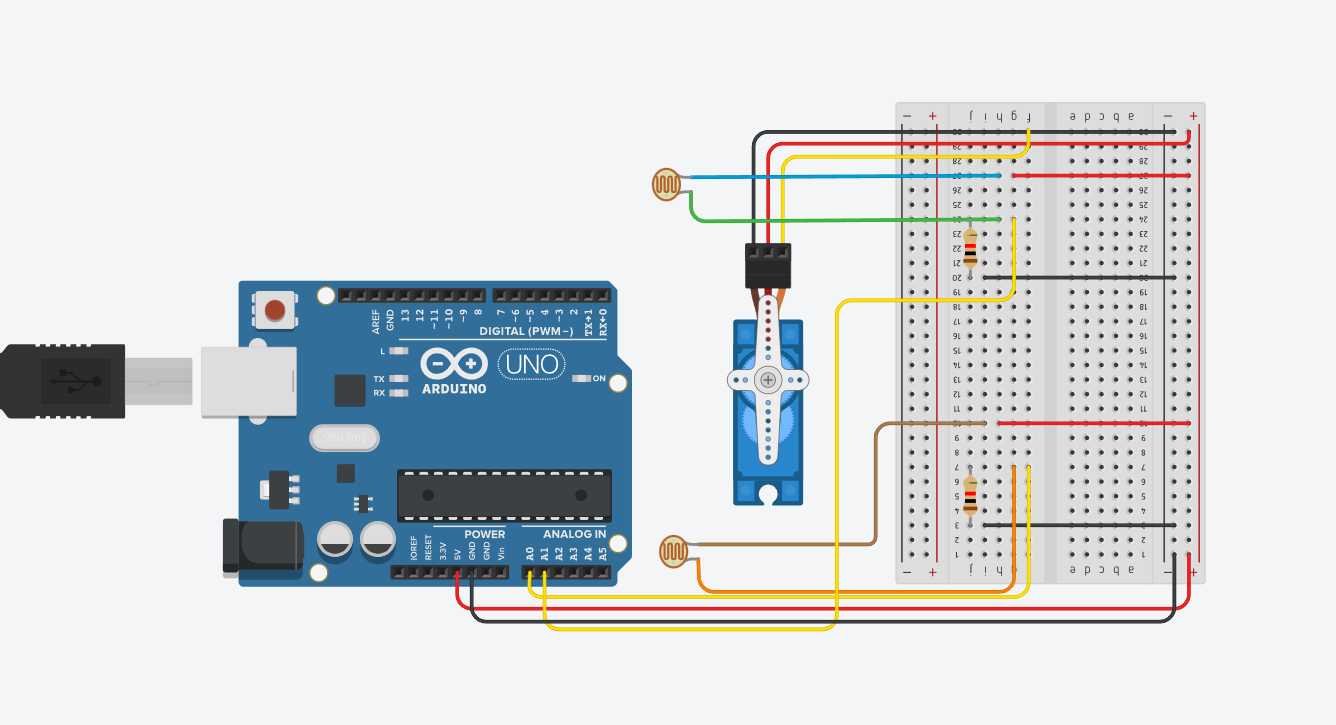 Arduino wiring for solar tracker