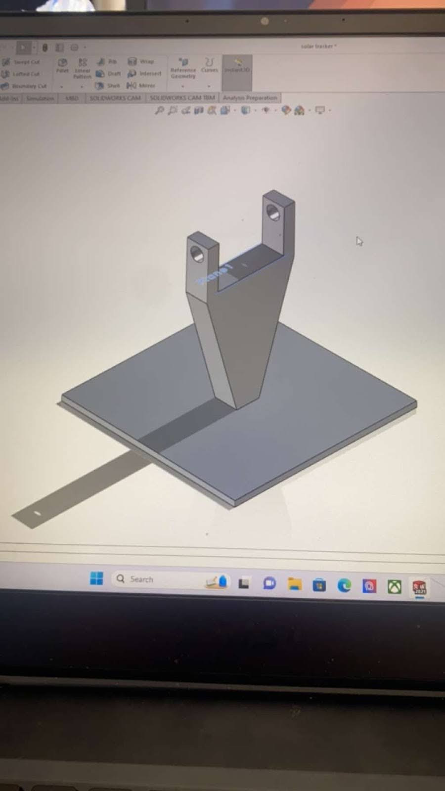 3D CAD model of solar tracker base