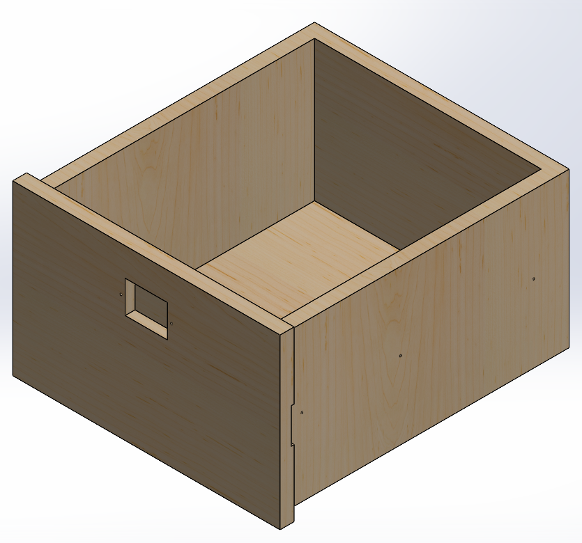 3D CAD model of drawer box